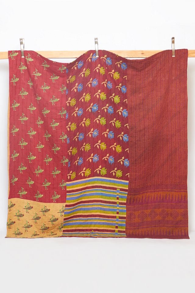 Anchal Queen Vintage Kantha Quilt No. Q220411