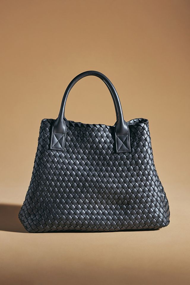 Woven Faux Leather Tote #1