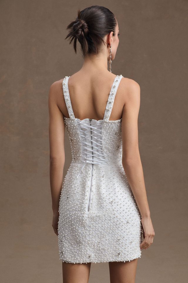 Hypnotized Pearl & Crystal Bustier Mini Dress – Morphine Fashion