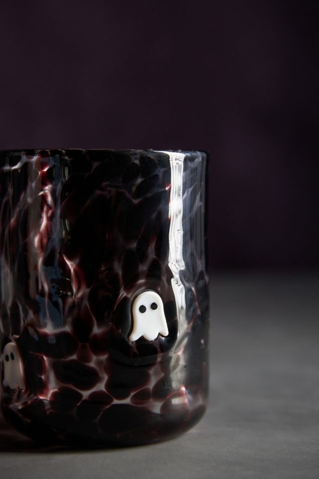Two Nwt glass ghost tumbler cup wine glass Halloween fall Matches  Anthropologie