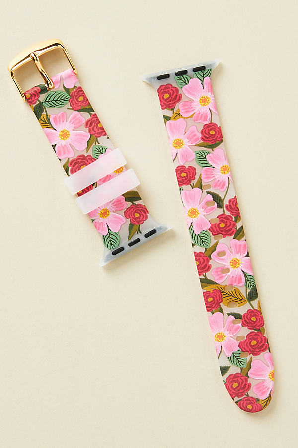 Rifle Paper Co Apple Watch Band In Pink