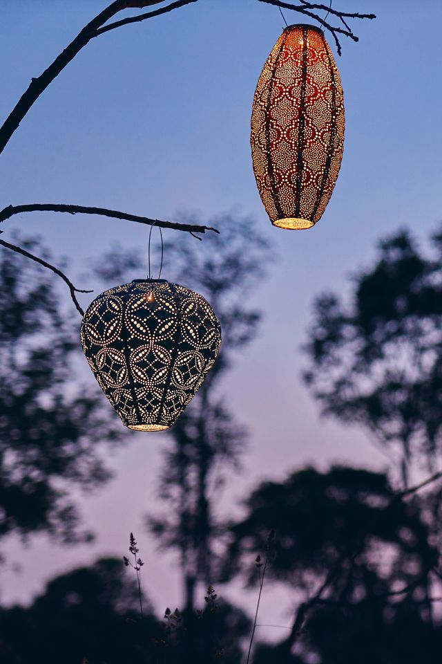 Floral Lace Battery Lantern, Long Oval #3