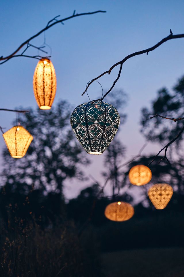 Floral Lace Battery Lantern, Long Oval #4