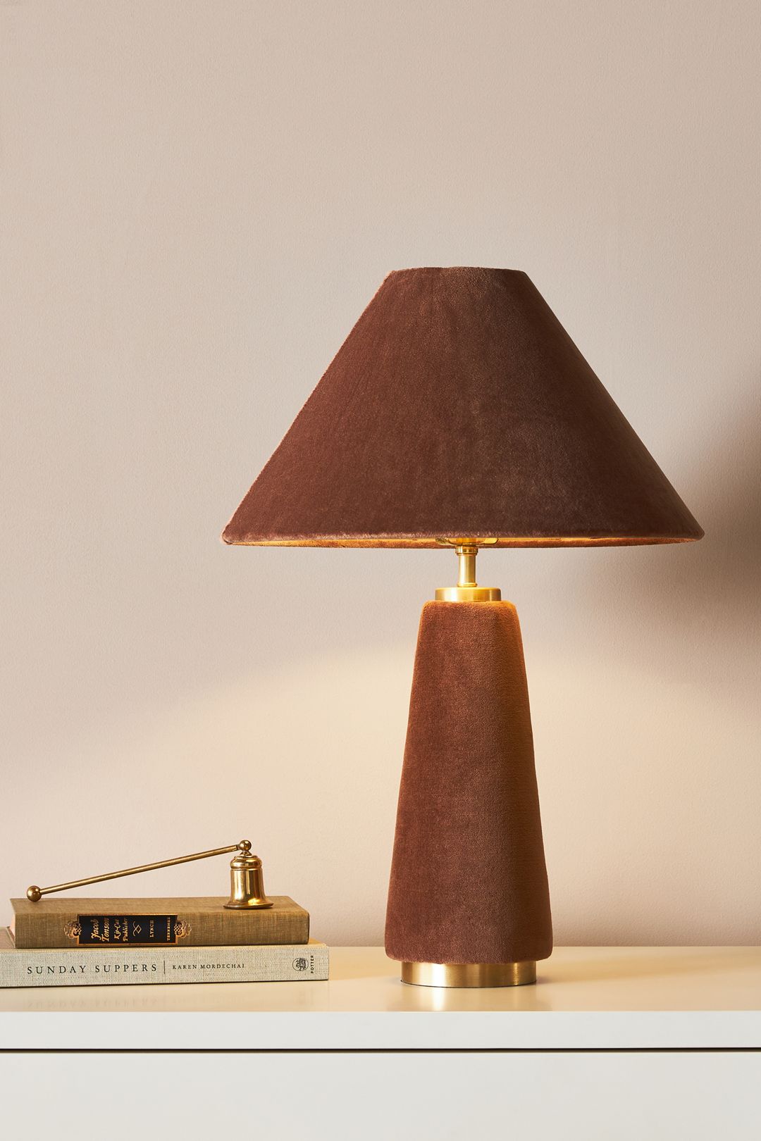 Lulu Velvet Table Lamp - MINK, Standard, One Size