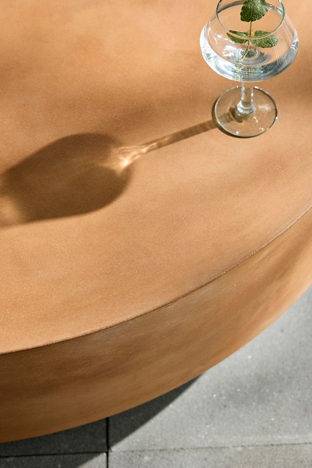 Round Concrete Coffee Table for Outdoor Spaces