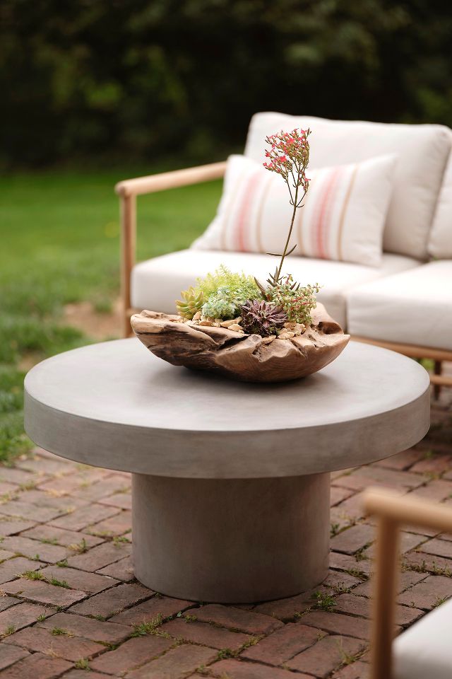 Concrete garden coffee deals table