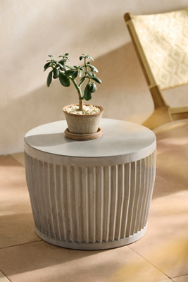 Terrain Ridge Concrete Side Table In Gray