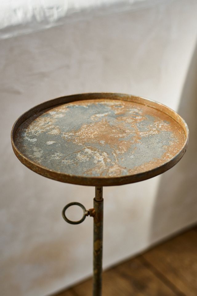 Aged Iron Adjustable Pedestal Plant Stand #1