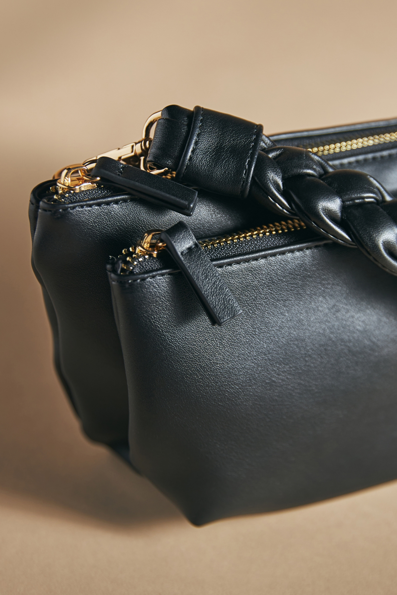 Faux Leather Convertible Crossbody Bag