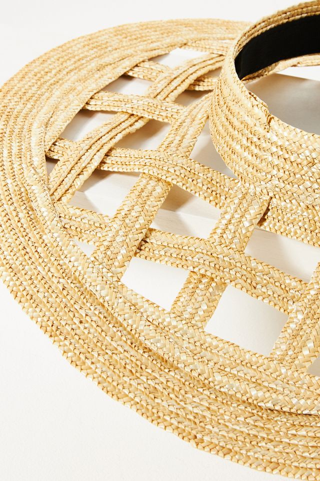 Open Weave Straw Visor | Anthropologie