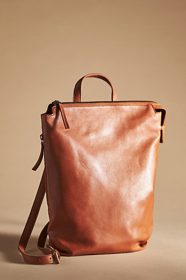 By Anthropologie Leather Zip-top Backpack