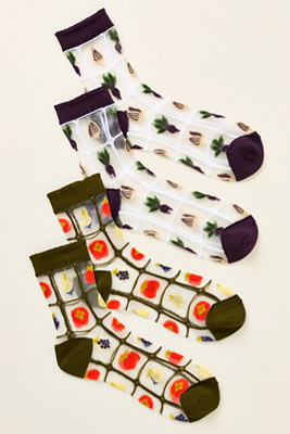 Anthropologie Sheer Socks, Set Of 2