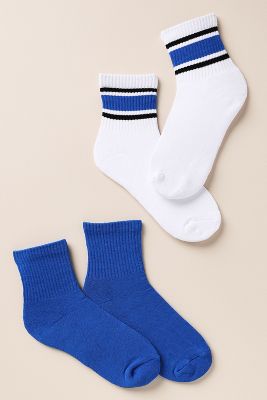 Hansel From Basel Set Of Two Athletic Socks In Blue
