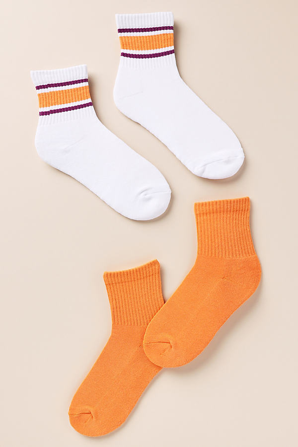 Hansel From Basel Set Of Two Athletic Socks In Orange