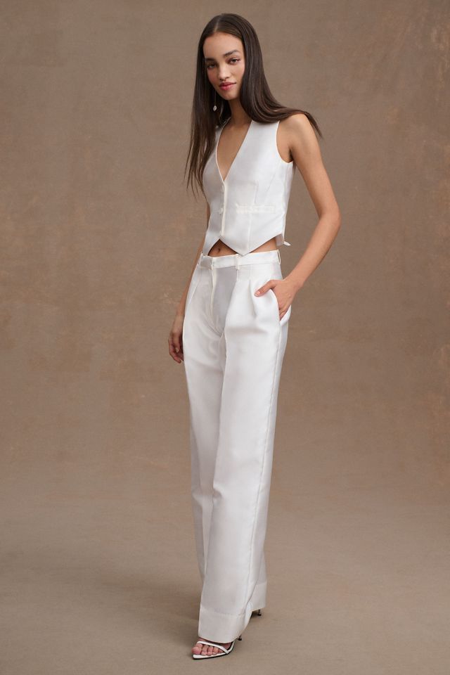 Ronny Kobo Carrine Pleated Tailored Bridal Pants #1