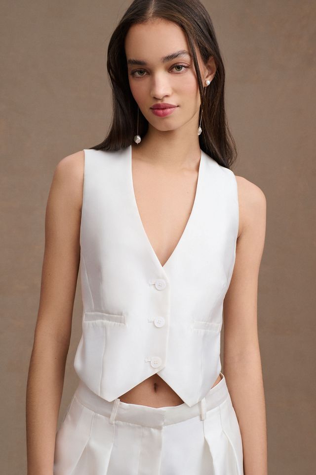 Ronny Kobo Foxxy Satin Tailored Bridal Vest #2