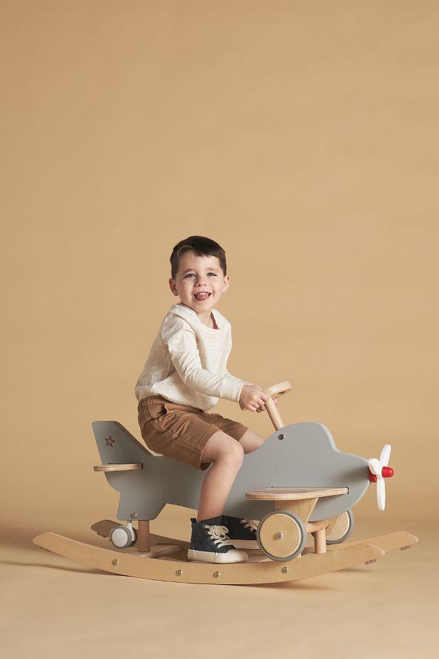 Wooden airplane rocker hot sale