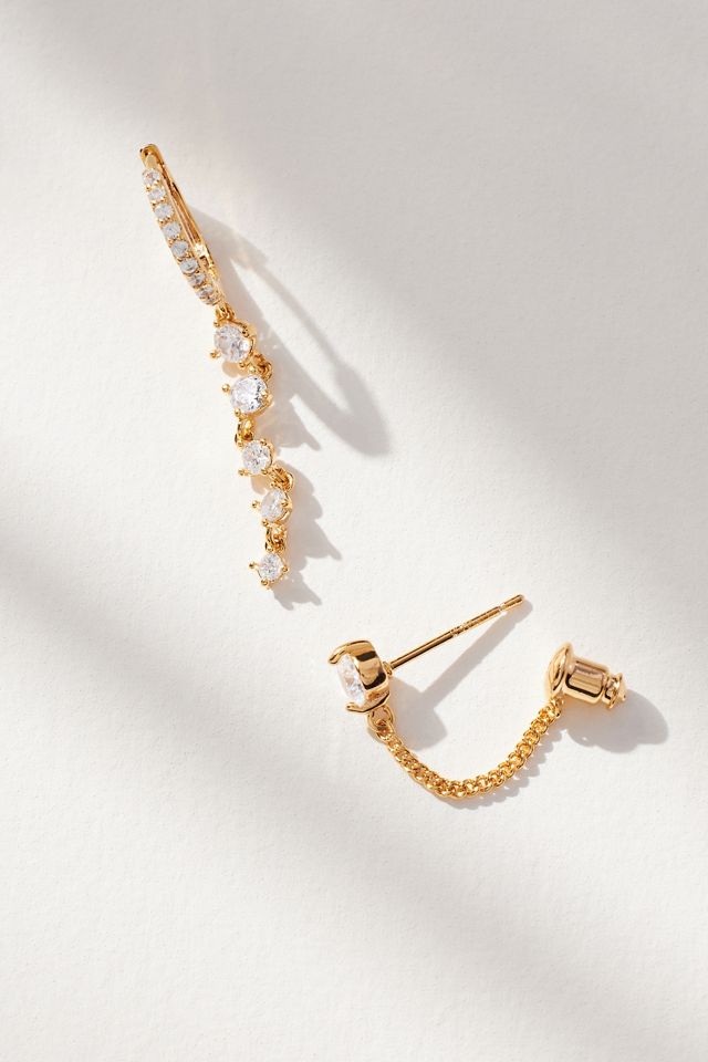 Crystal Chain Earrings, Set of 2 #2