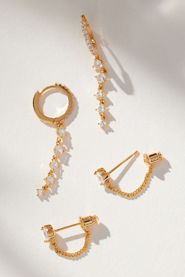 Crystal Chain Earrings, Set of 2 #1