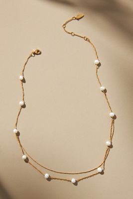 Hydra Delicate Station Necklace, Pearl main image 1