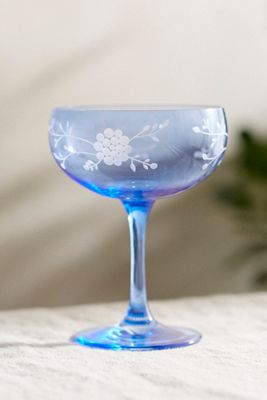 Colorful Floral Coupe Glasses, Set of 2