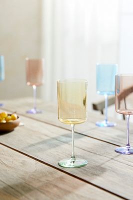 Colorful Two Tone Wine Glasses, Set of 2