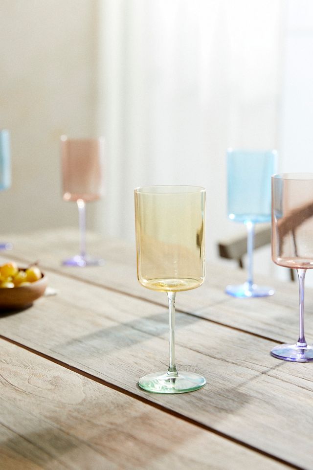 Colorful Two Tone Wine Glasses, Set of 2 in Pink