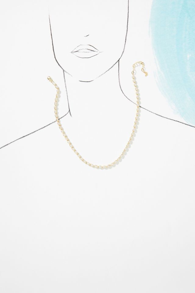 By Adina Eden 14k Gold Teardrop Bezel Tennis Necklace #2