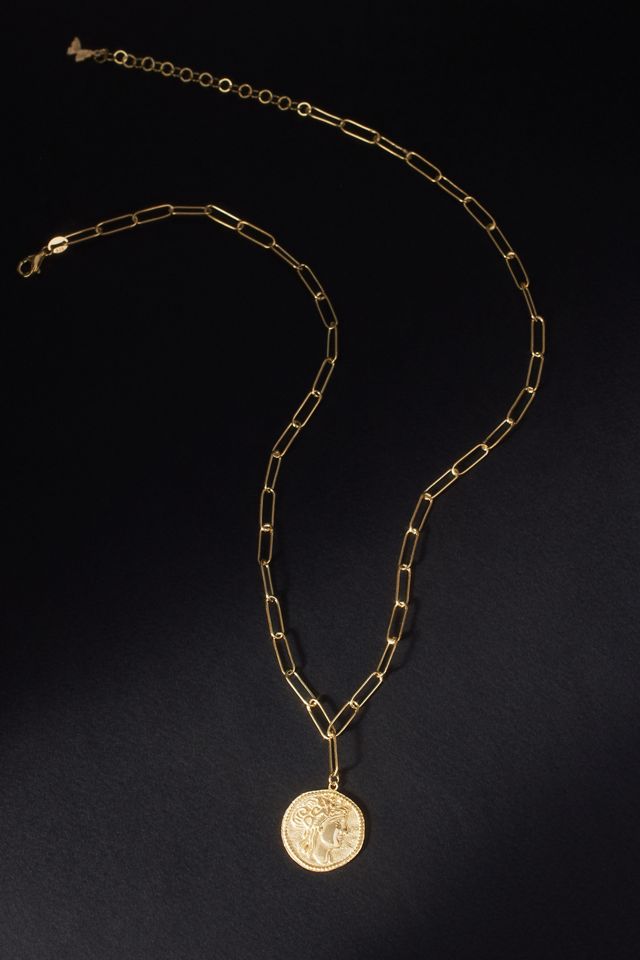 14k Gold Coin Lariat Necklace Gold Coin Necklace Gold Long Lariat