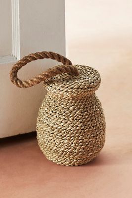 Seagrass Wrapped Cement Doorstop