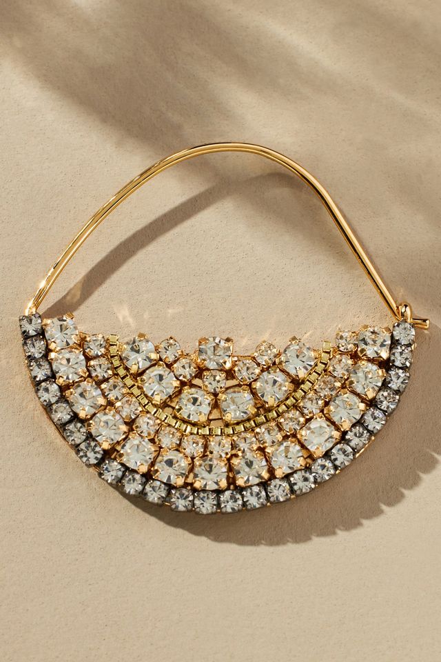 Crystal Half-Moon Earrings #1