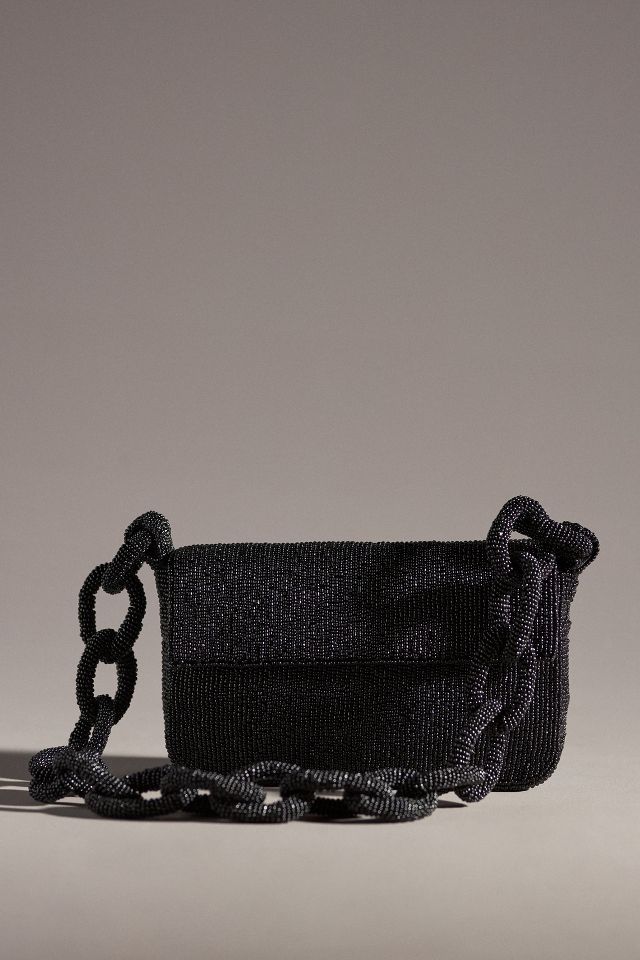 The Fiona Beaded Bag: Chain Edition by Anthropologie in Black, Women's