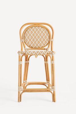 Coastal Rattan Bistro Counter Stool Chair