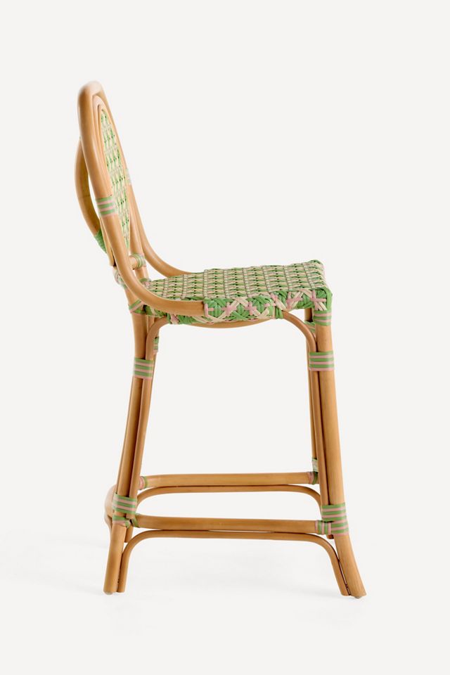 Coastal Rattan Bistro Counter Stool Chair #2
