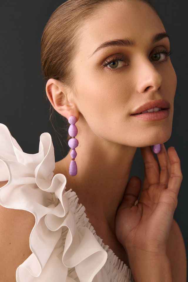 Wrapped Linear Drop Earrings #2