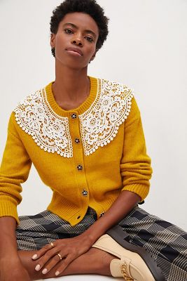 yellow lace cardigan