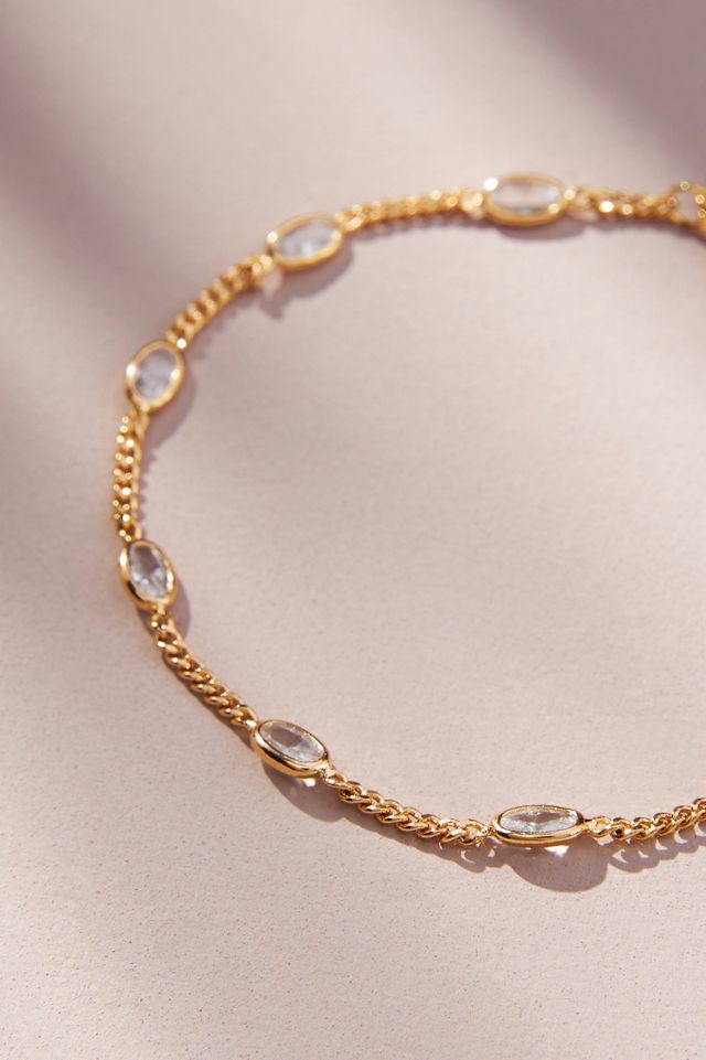 Oval Crystal Chain Bracelet #1