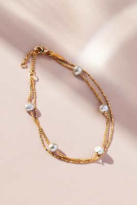 ●DOFFJASON● Crumble Chain Pearl Bracelet DJ24SSEBR001SLV The Silver Riggins Chain Bracelet — Maple & J