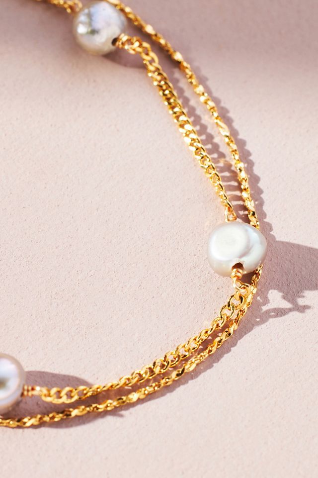 ●DOFFJASON● Crumble Chain Pearl Bracelet DJ24SSEBR001SLV 8-8.25mm Shell Pearl Dragon Bracelet in Sterling Silver with