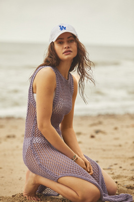 Beach Riot Holly Crochet Maxi Dress In Purple