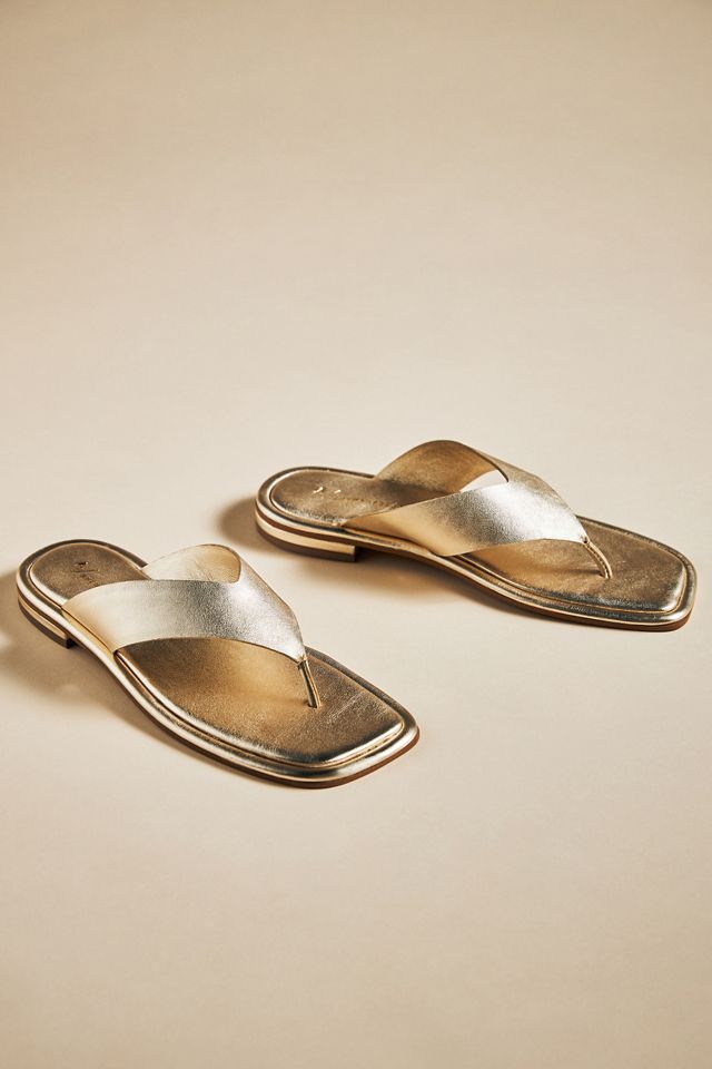 By Anthropologie Leather Thong Sandals #1