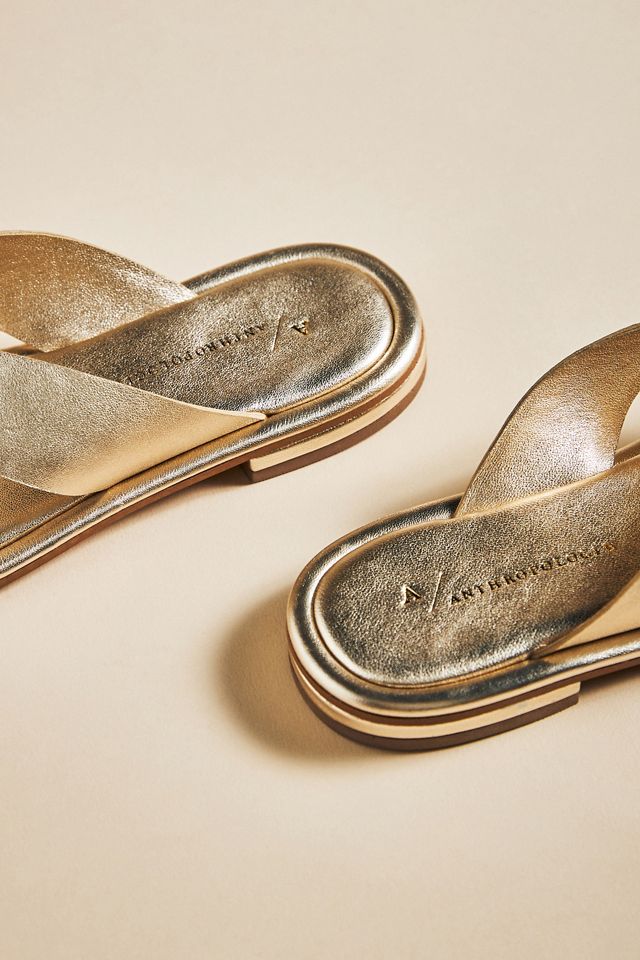 By Anthropologie Leather Thong Sandals #3