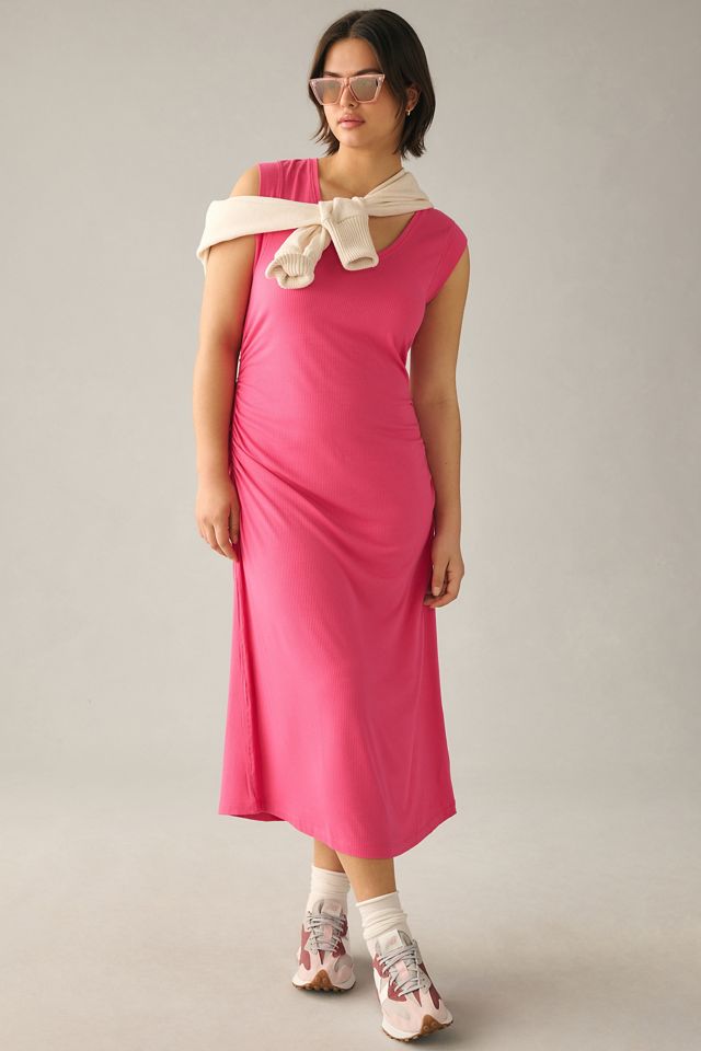 Daily Practice by Anthropologie Ruched Scoop-Neck Lounge Midi Dress #4