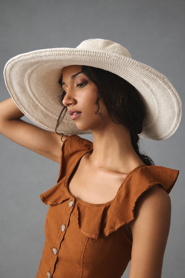 New By Anthropologie Crochet Ribbon Floppy Hat One Size Crochet Bucket Hat | Anthropologie main image 3