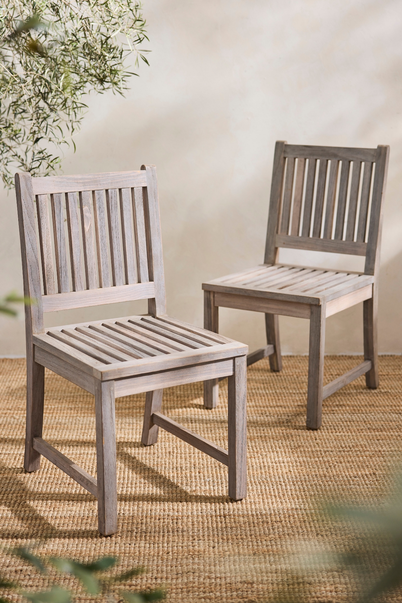 Classic Teak Side Chairs, Set of 2