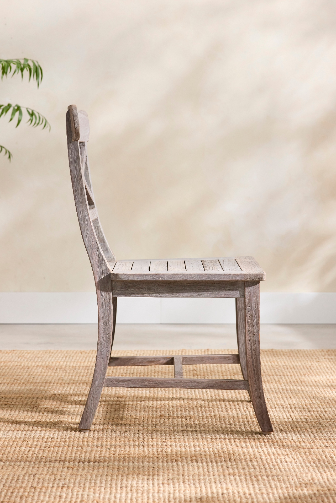 Crossback Teak Side Chairs, Set of 2