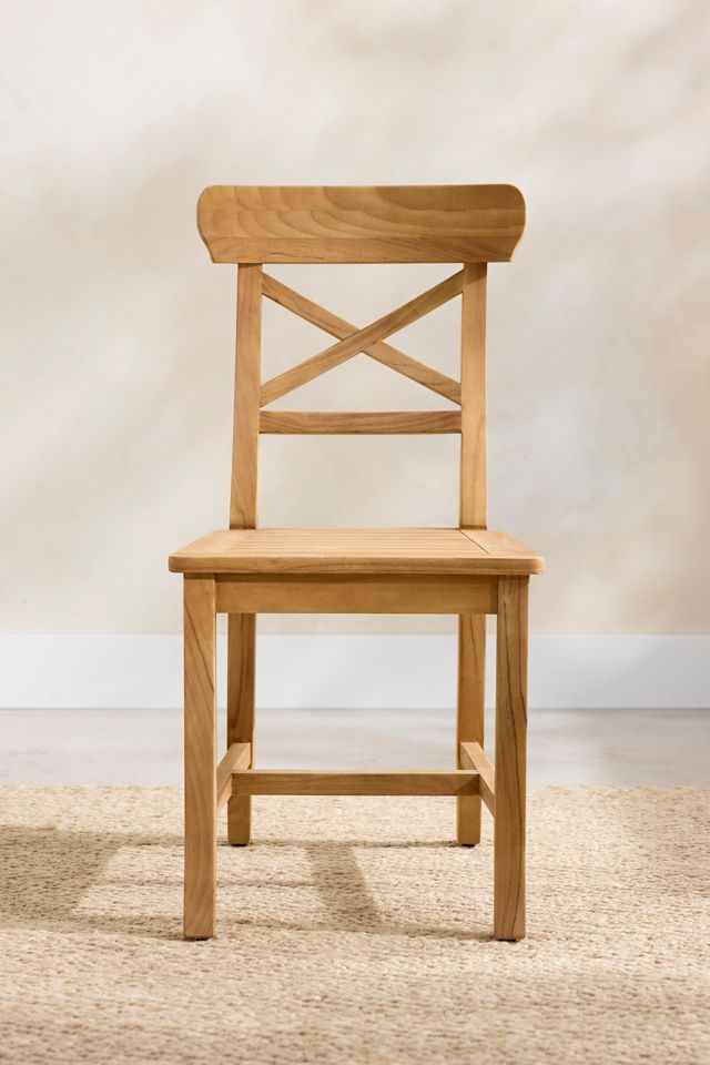 Crossback Teak Side Chairs, Set of 2 #2