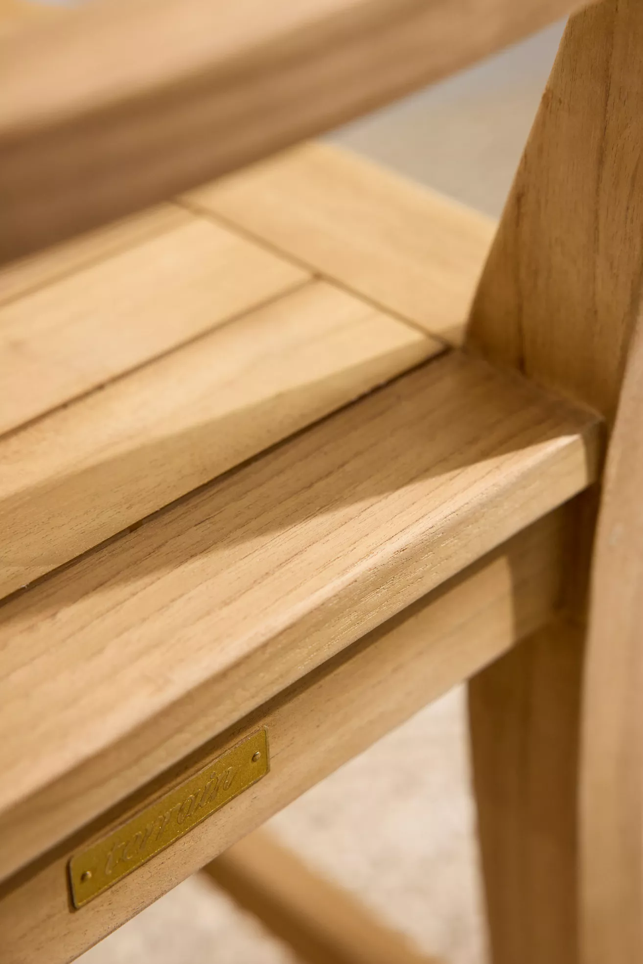 Close-up of chair seat joints