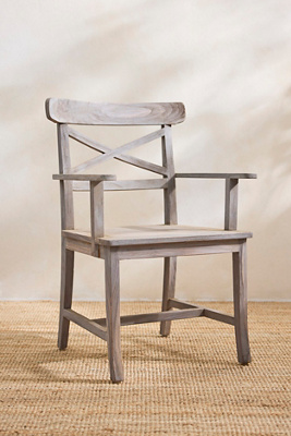 Crossback Teak Armchairs, Set of 2 - Thumbnail 3