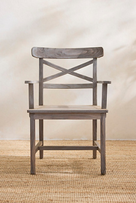 Crossback Teak Armchairs, Set of 2 - Thumbnail 2